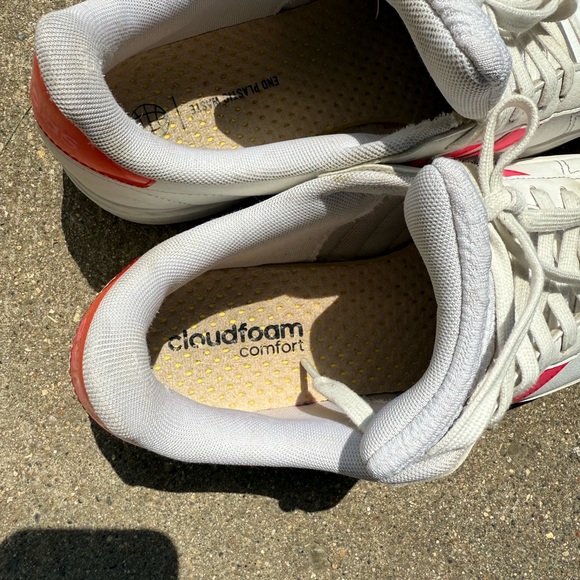 Adidas Women's White and Bright Pink Sneakers - Picture 4 of 13